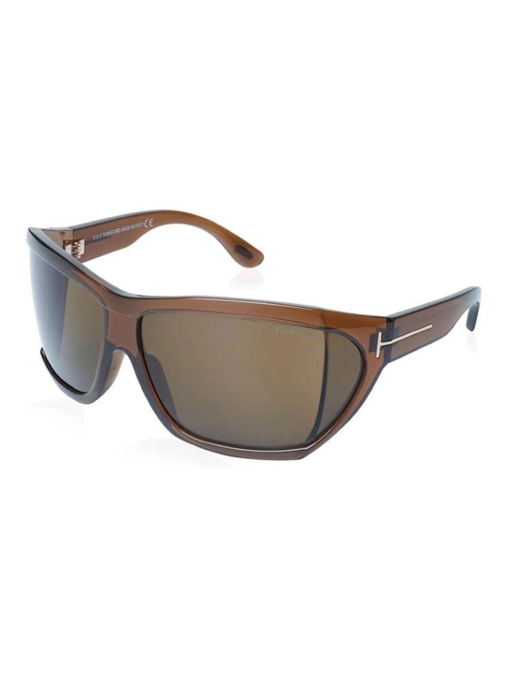 NWT Tom Ford FT0402 48E Brown Shield Sunglasses TF402 48E